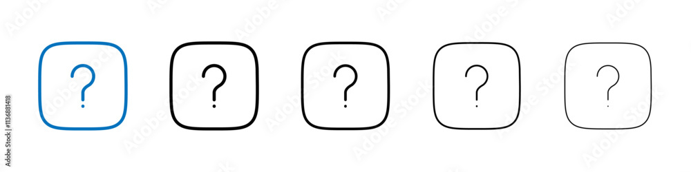 Poster interrogation icon outline vector logo for web ui