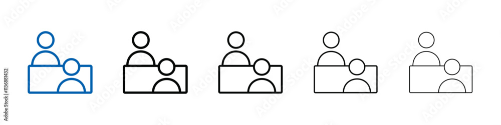 Poster interview preparation icon outline vector logo for web ui
