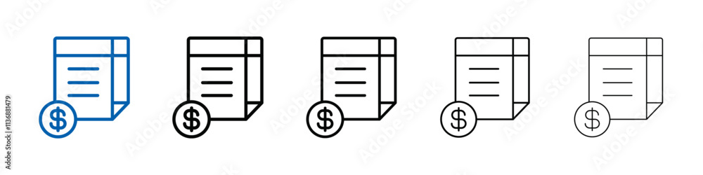 Poster invoice document icon outline vector logo for web ui
