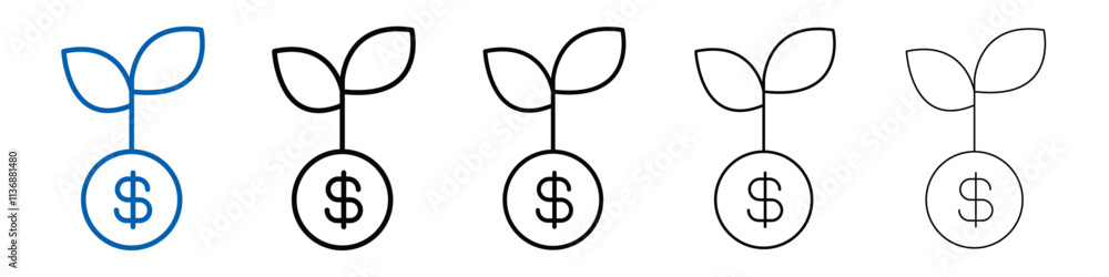 Poster investment tree icon outline vector logo for web ui
