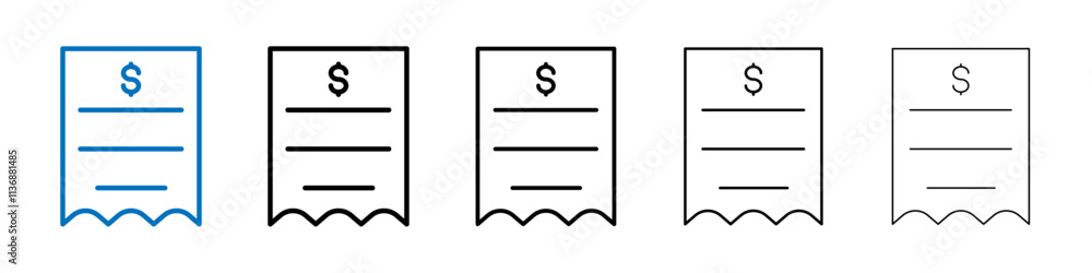 Aufkleber invoice icon outline vector logo for web ui