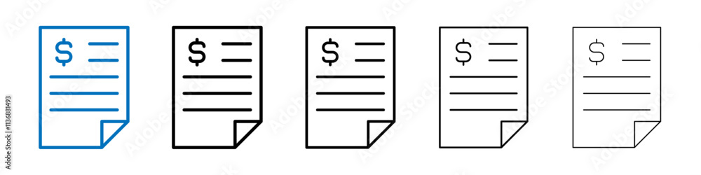 Aufkleber invoice icon outline vector logo for web ui