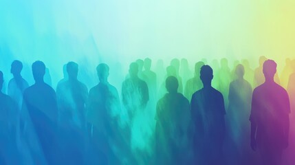 Group on Rainbow Background