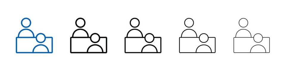 Interview Preparation icon Outline vector logo for web ui