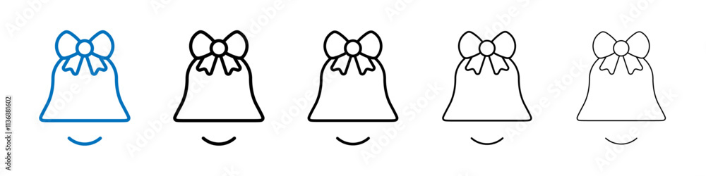 Poster jingle bell icon outline vector logo for web ui