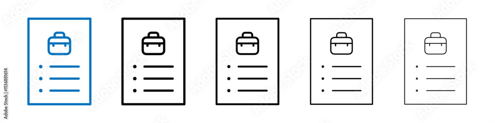 Aufkleber job description icon outline vector logo for web ui