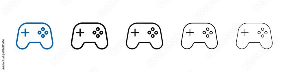 Poster Joystick icon Outline vector logo for web ui
