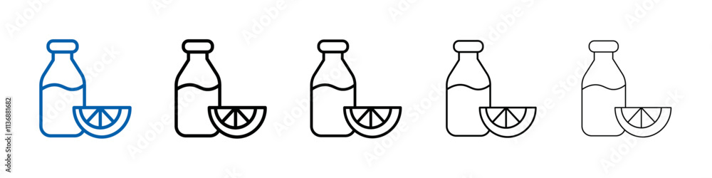 Poster Juice bottle icon Outline vector logo for web ui