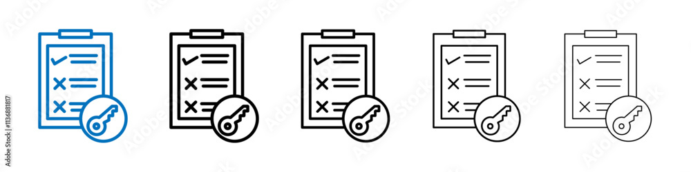 Poster key takeaway icon outline vector logo for web ui