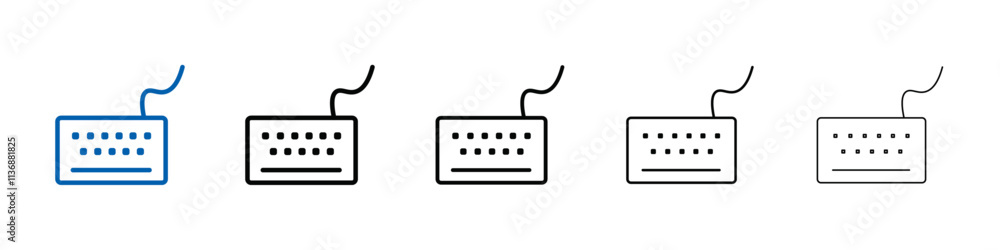 Poster Keyboard icon Outline vector logo for web ui