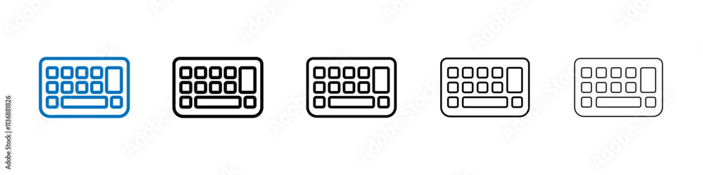 Poster keyboard icon outline vector logo for web ui