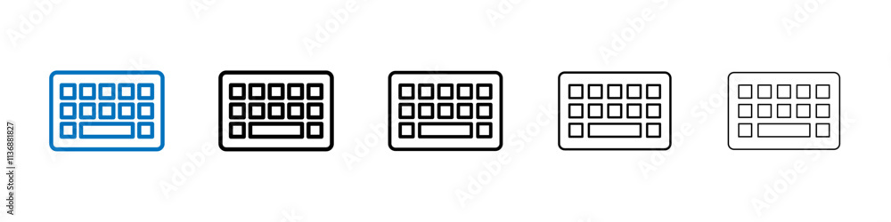 Poster Keyboard icon Outline vector logo for web ui
