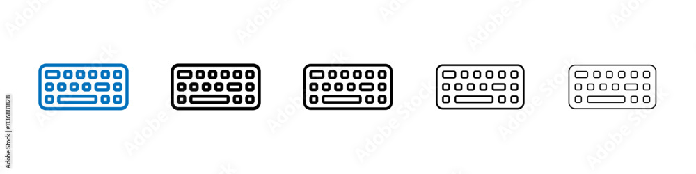 Poster keyboard icon outline vector logo for web ui