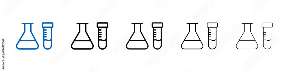 Poster laboratory test icon outline vector logo for web ui