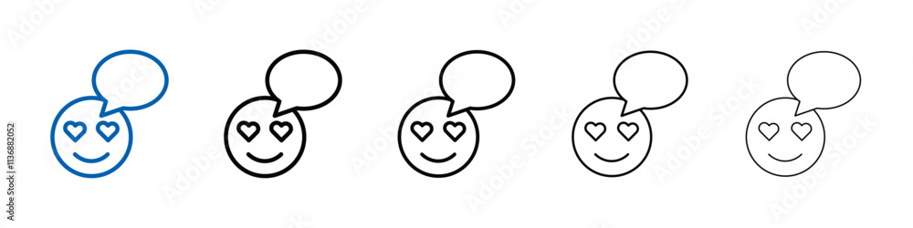 Poster lady love smiley message icon outline vector logo for web ui