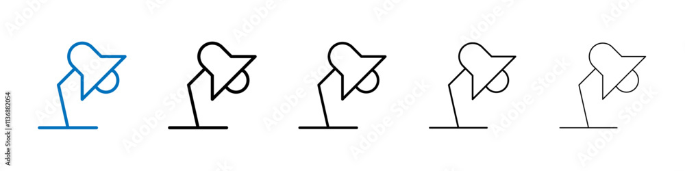 Poster lamp icon outline vector logo for web ui