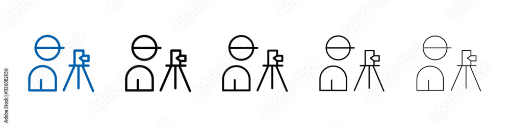 Poster land surveyor icon outline vector logo for web ui