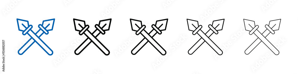 Poster lance icon Outline vector logo for web ui