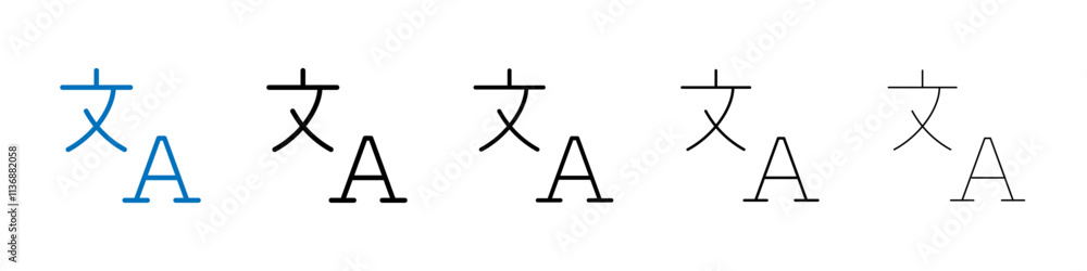 Aufkleber Language icon Outline vector logo for web ui