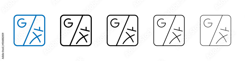 Aufkleber Language icon Outline vector logo for web ui