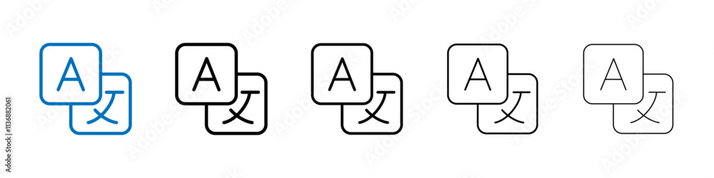 Aufkleber Language icon Outline vector logo for web ui