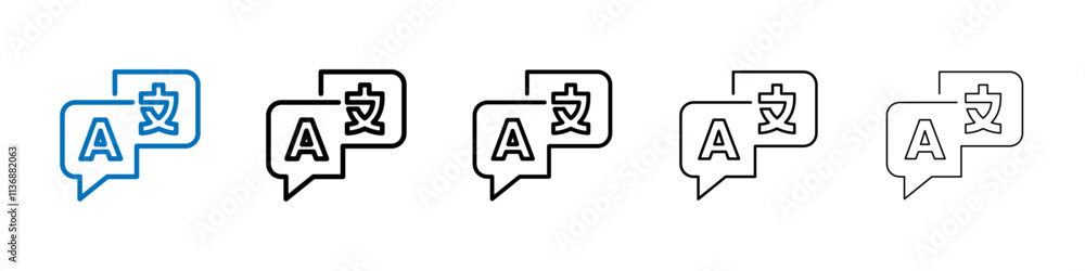 Aufkleber Language icon Outline vector logo for web ui