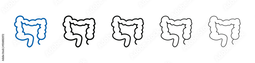 Poster Large intestine icon Outline vector logo for web ui