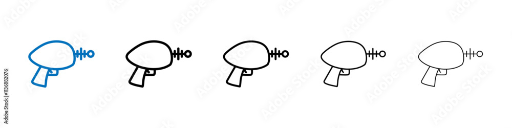Aufkleber laser gun icon outline vector logo for web ui