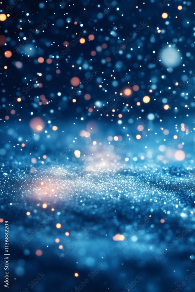Poster glitter texture creates stunning sparkling background with falling particles