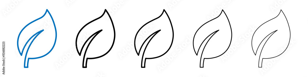 Poster leaf icon outline vector logo for web ui