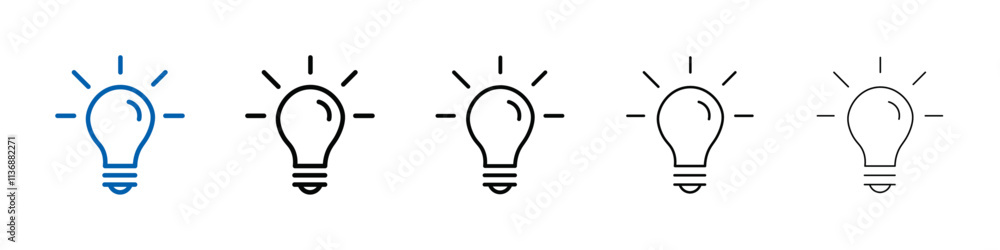 Aufkleber led light bulb icon outline vector logo for web ui