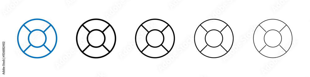 Poster life buoy icon outline vector logo for web ui