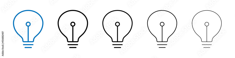 Aufkleber Light bulb icon Outline vector logo for web ui