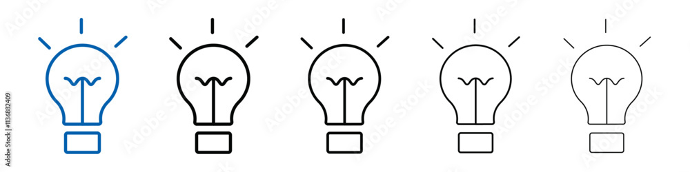 Aufkleber Light Bulb icon Outline vector logo for web ui