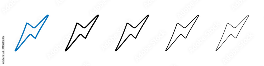 Aufkleber lightening bolt icon outline vector logo for web ui