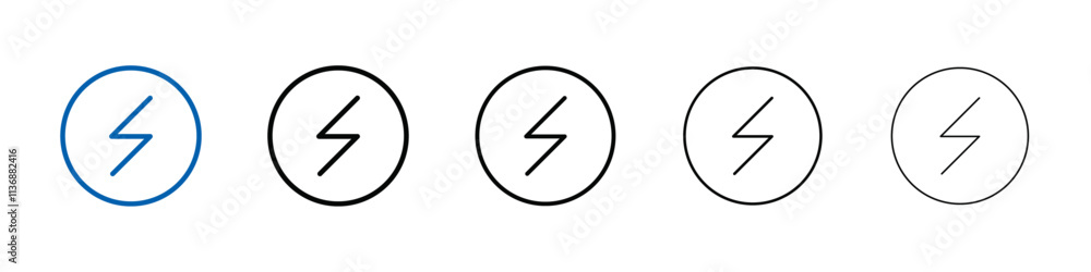 Poster lightning power charge icon outline vector logo for web ui