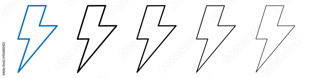 Poster lightning icon outline vector logo for web ui