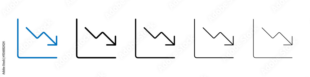 Poster line chart icon outline vector logo for web ui
