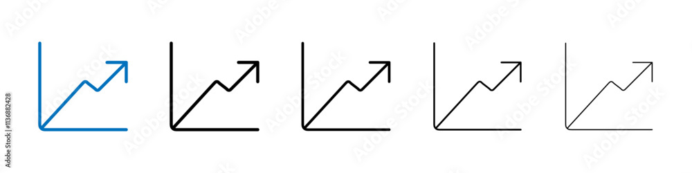 Aufkleber line chart icon outline vector logo for web ui