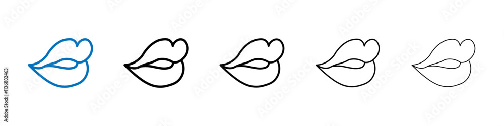 Poster Lips icon Outline vector logo for web ui