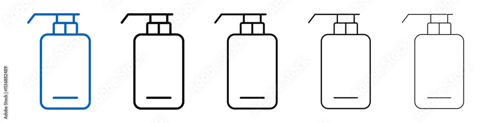 Poster liquid soap container icon outline vector logo for web ui