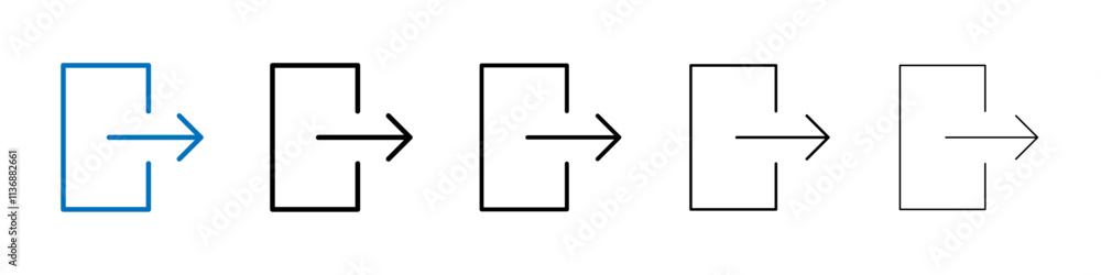 Aufkleber Log out icon Outline vector logo for web ui