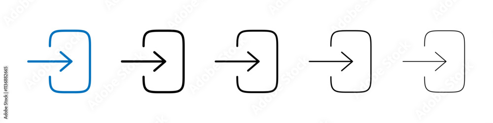 Poster Login icon Outline vector logo for web ui