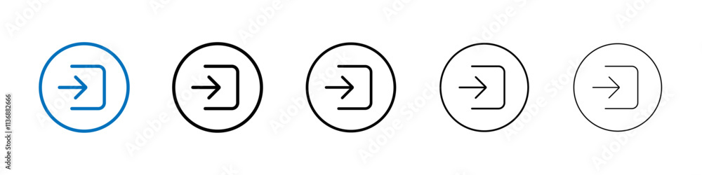 Poster Login icon Outline vector logo for web ui