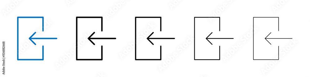 Poster Login icon Outline vector logo for web ui