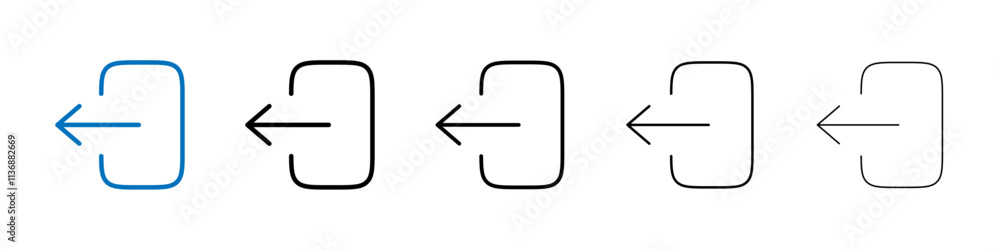Aufkleber logout icon Outline vector logo for web ui
