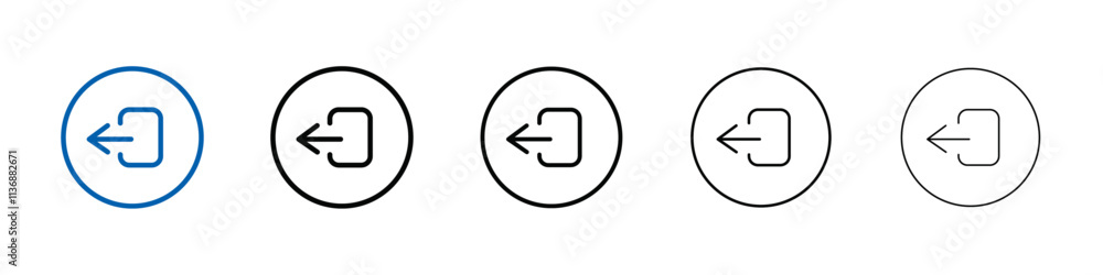 Aufkleber Logout exit icon Outline vector logo for web ui