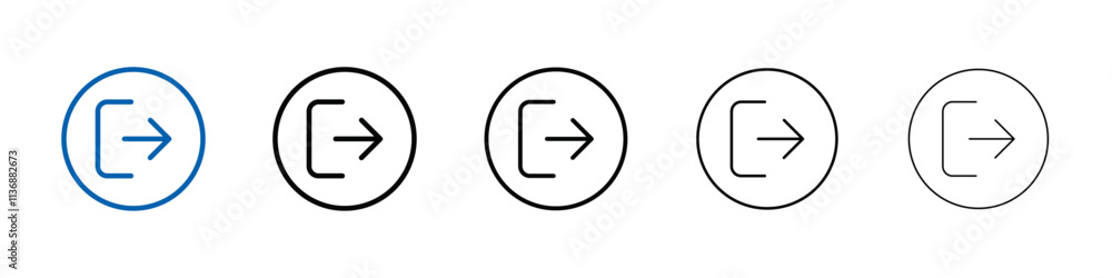 Aufkleber logout icon outline vector logo for web ui