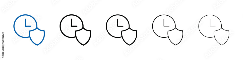 Poster long term protection icon outline vector logo for web ui