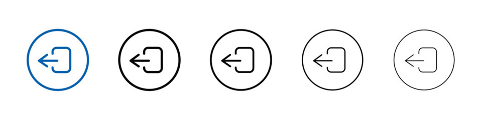 Logout exit icon Outline vector logo for web ui